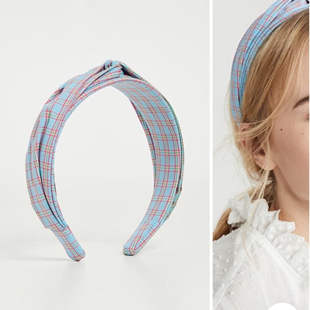Dannijo Dionne Headband Blue Plaid